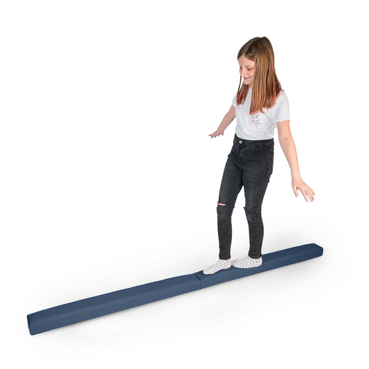 MAMOI® Poutre de gymnastique pliable en similicuir 200 cm, poutre antidérapante pour enfants et adultes, surface douce, pour usage à domicile, design pliable, capacité 180 kg-0