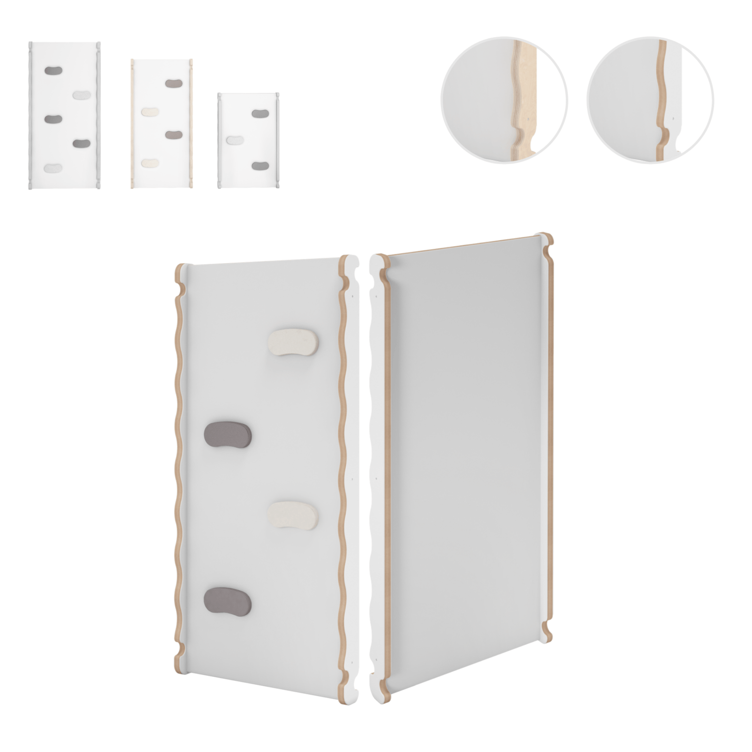 MAMOI® Toboggan interieur pour enfant, Tobogan pour triangle et mur escalade pour bebe, Jeux en bois intérieur, Tobbogan montessori à partir de 1 an 2/3 ans-0